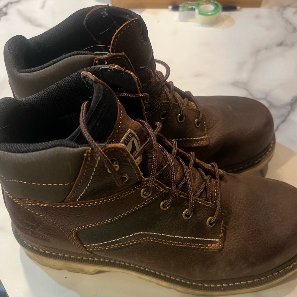 Men's Brown Steel Toe Leather Boots